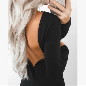 NWOT Lulu’s Backless Black Bodycon Dress